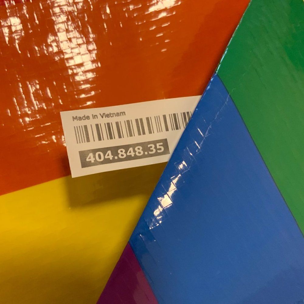 Ikea Rainbow Plastic Tote Bundle of 2 Large and Small Durable Waterproof New - Picture 9 of 9